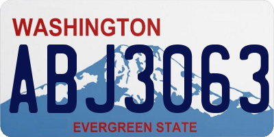 WA license plate ABJ3063