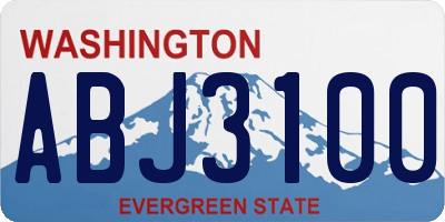 WA license plate ABJ3100
