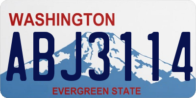 WA license plate ABJ3114