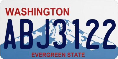 WA license plate ABJ3122