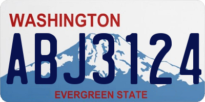 WA license plate ABJ3124