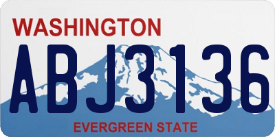 WA license plate ABJ3136