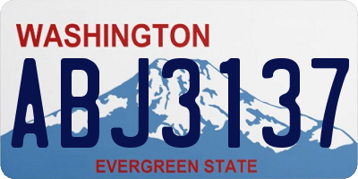 WA license plate ABJ3137