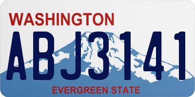 WA license plate ABJ3141