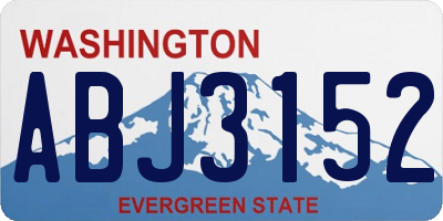 WA license plate ABJ3152