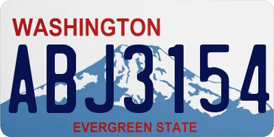 WA license plate ABJ3154