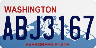 WA license plate ABJ3167