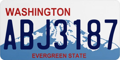 WA license plate ABJ3187