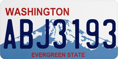 WA license plate ABJ3193
