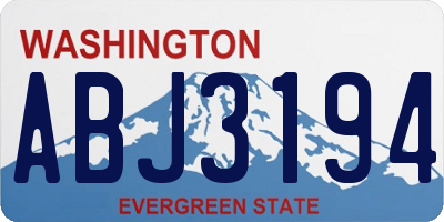 WA license plate ABJ3194