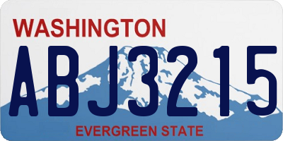 WA license plate ABJ3215