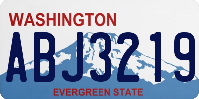 WA license plate ABJ3219