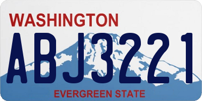 WA license plate ABJ3221