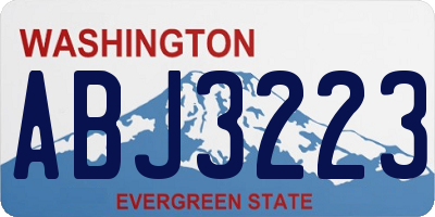 WA license plate ABJ3223