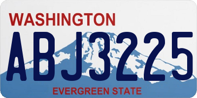 WA license plate ABJ3225