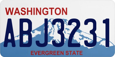WA license plate ABJ3231