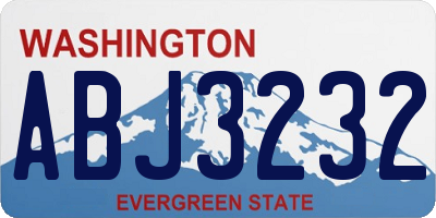 WA license plate ABJ3232