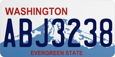 WA license plate ABJ3238