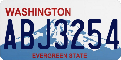 WA license plate ABJ3254
