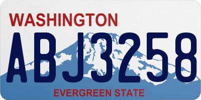 WA license plate ABJ3258