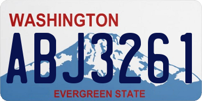 WA license plate ABJ3261
