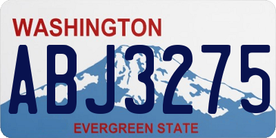 WA license plate ABJ3275