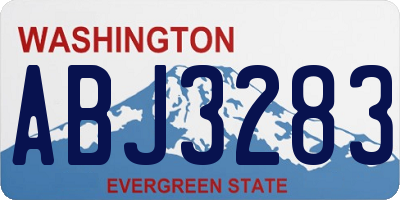 WA license plate ABJ3283