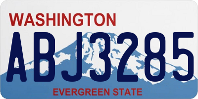 WA license plate ABJ3285