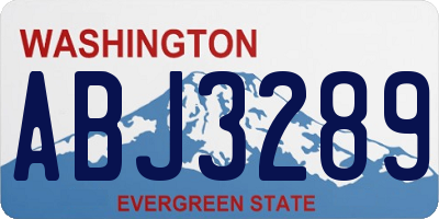 WA license plate ABJ3289