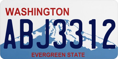 WA license plate ABJ3312