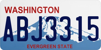 WA license plate ABJ3315