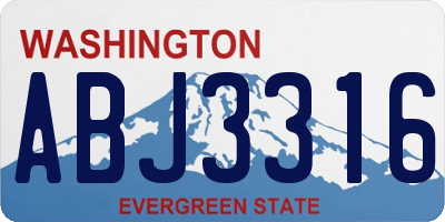 WA license plate ABJ3316