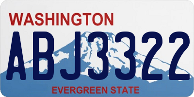 WA license plate ABJ3322