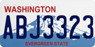 WA license plate ABJ3323