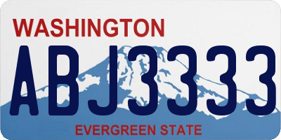 WA license plate ABJ3333