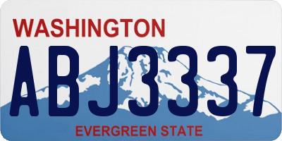 WA license plate ABJ3337