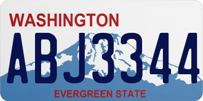 WA license plate ABJ3344