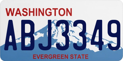 WA license plate ABJ3349