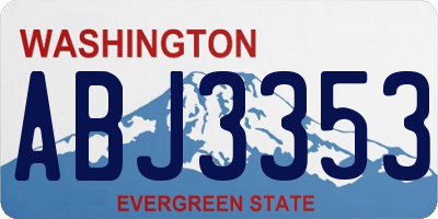 WA license plate ABJ3353