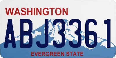 WA license plate ABJ3361