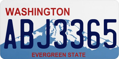 WA license plate ABJ3365