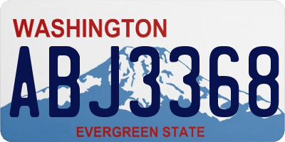 WA license plate ABJ3368