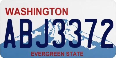WA license plate ABJ3372