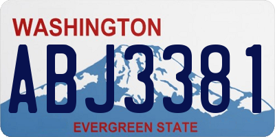 WA license plate ABJ3381