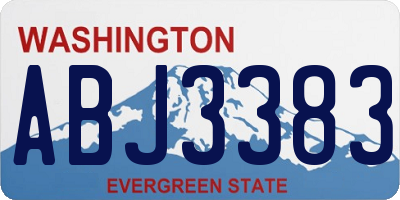 WA license plate ABJ3383