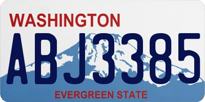 WA license plate ABJ3385