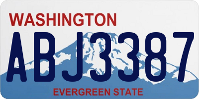 WA license plate ABJ3387