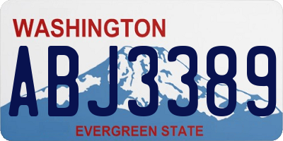 WA license plate ABJ3389