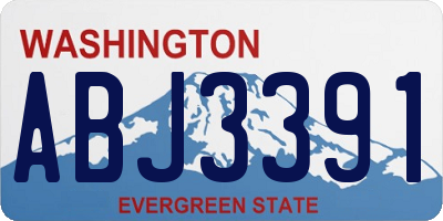 WA license plate ABJ3391