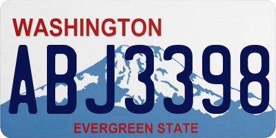 WA license plate ABJ3398